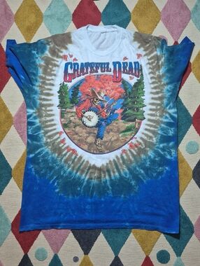 Vintage Grateful Dead Men's Banjo Tie-Dye T-Shirt